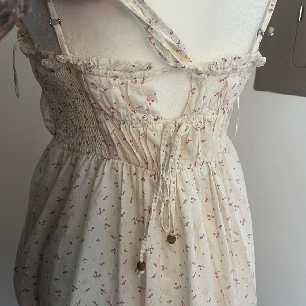 Free People Cream Mini Dress with Pink Floral Print - Picture 5 of 8